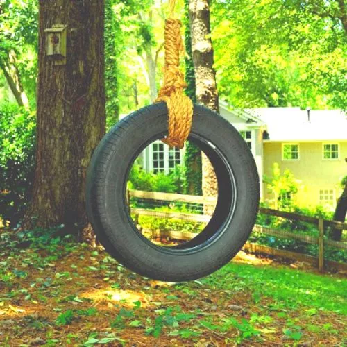 Vertically tire swing